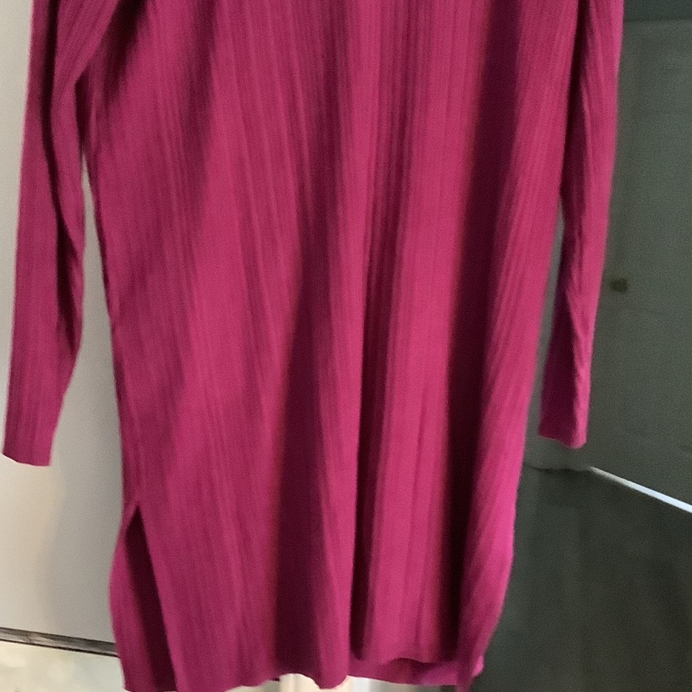Chico's Ribbed Cardigan Sweater - Fuchsia - Picture 8 of 8